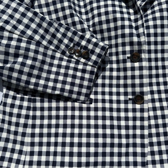 J Crew Navy Gingham Print Checkered Blazer Size XXL 0049 - Picture 4 of 9